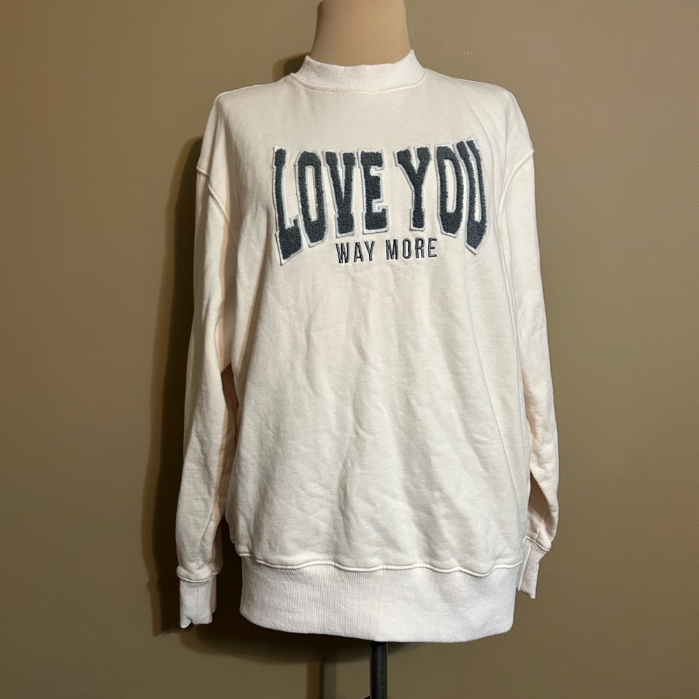 Love you way more Chenille sweatshirt Ivory